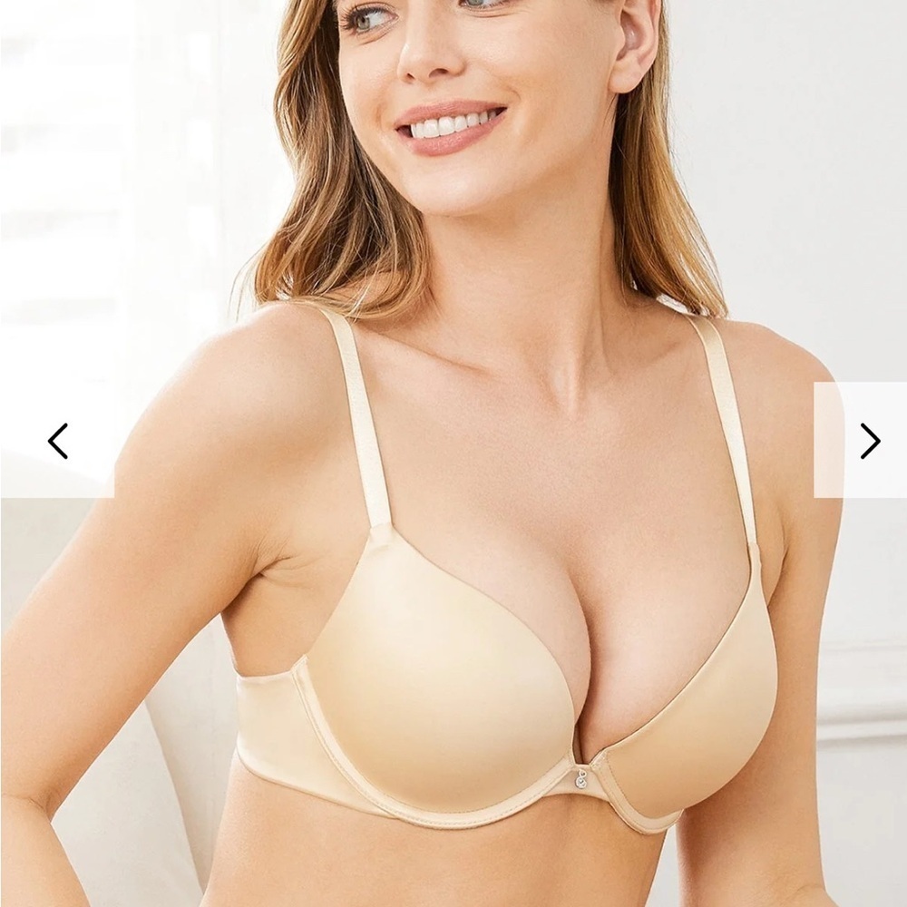 WINGSLOVE LIGHTLY PADDED plunge everyday basic nude bra 38C